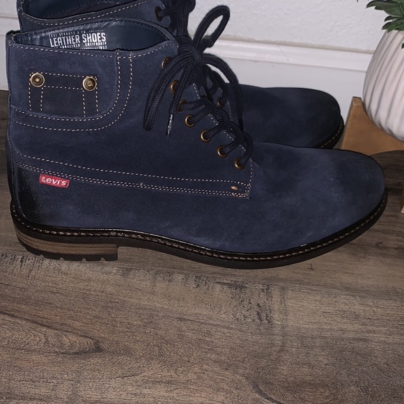 NWOT SHEFFIELD NAVY SUEDE WORK BOOT - Picture 4 of 11
